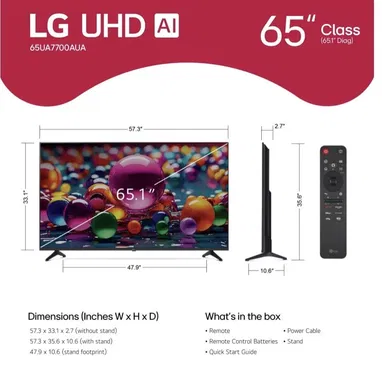 LG de 65” 4K UHD AI incorporado modelo UA77 del 2025 - Img 123324608
