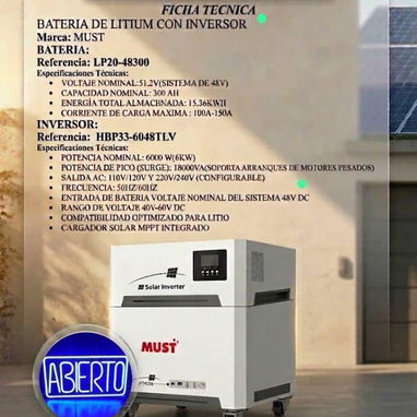 Conjunto todo en uno nuevos de 6 inversor con 15 kw de batería  y 3 inversor  con 8kw de batería nuevos - Img 123371205