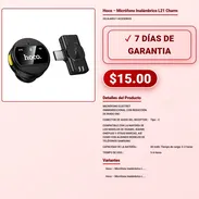 Hoco Micrófono L21 Charm con Receptor Tipo C Hoco L21 Charm Micrófono Inalámbrico con Uso de 5-6 Horas VPT-0039 - Img 57968082