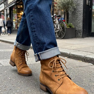 Botines de piel con cordones - 4/4