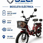 Bicicleta eléctrica marca Ava 48 v 20 amp. Con bateria de litio, hace una autonomía aproximada d 70 km - Img 56886584