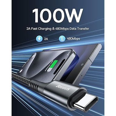 ⚡ CABLE BASEUS USB-A A USB-C 100W RETRÁCTIL, NYLON REFORZADO, CARGA RÁPIDA – ENVÍO DISPONIBLE HABANA + GARANTIA 7 DIAS - Img 102016435