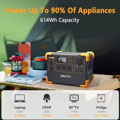 🔋 PECRON E600LFP 1200W/ 614Wh/ 2000W Picos – Energía Portátil con Batería LiFePO4 ⚡ - 6/6