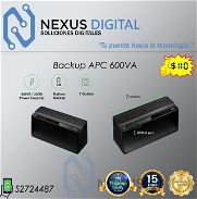 Backup APC 600VA/330W, 7 tomas + 1 de carga de dispositivos móviles - Img 45907390