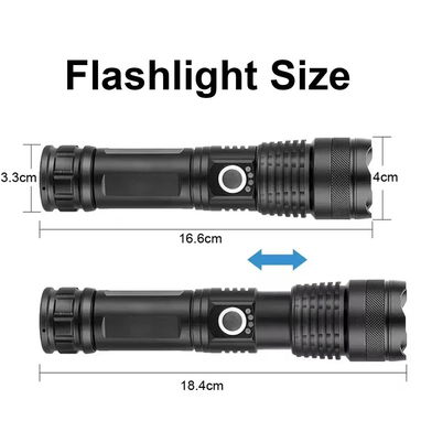 🔦 Linterna LED Recargable de Alta Potencia 💥 5 Modos | Zoom Ajustable | USB | Resistente al Agua | Camping, Emergencia - Img 106928010