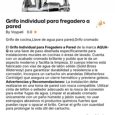 Grifo individual para fregadero a pared - Img 125203934