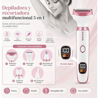 DEPILADORA RASURADORA CORPORAL 5 EN 1 - 2/10