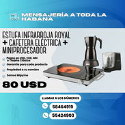 🍳 ESTUFA INFRARROJA 1500W ROYAL + CAFETERA ELÉCTRICA + MINIPROCESADOR ☕️ 💰 Precio: $80 - Img 55229249