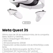Meta Quest 3S. Visor de VR de realidad mixta, de la compañía Meta. NUEVO y ORIGINAL - Img 52847203