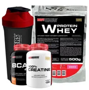 Kit Whey Protein 500g + BCAA 100 g + Creatine 100 g + Coctelera BodyBuilders, 53583761 - Img 48584768