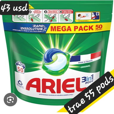 Detergente 3 en 1 ariel y tide cápsulas de olor Downy todo original - Img 117752389