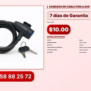 CANDADO DE CABLE CON LLAVE VPT#-0307 - Img 56831103