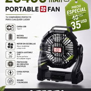 ‼️REBAJA‼️Ventilador Recargable de 20400 mAh de 2 modalidades en 1 : Powerbank y Lampara - Img 57524477