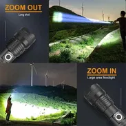 🔦 Linterna LED Recargable de Alta Potencia 💥 5 Modos | Zoom Ajustable | USB | Resistente al Agua | Camping, Emergencia - Img 52246007
