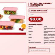 SET DE 3 RECIPIENTES HÉRMETICOS . - Img 57567230