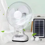 VENTILADOR SOLAR RECARGABLE 12" CON PANEL SOLAR + BOMBILLOS LED Y PUERTO USB (NUEVO EN CAJA) - Img 57765674