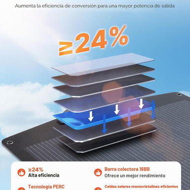 VEVOR Panel solar plegable de 200 W alta eficiencia con salida MC4, puertos USB-A, tipo C y CC, impermeable IP67 - 5/9