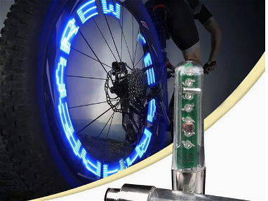 luces para las valvulas de la bicicleta,auto o moto que forman patrones y carteles al girar - Img 67995458