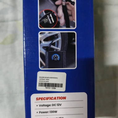 VENDO BOMBA DE AIRE PARA NEUMÁTICOS  CONECTOR DE CORRIENTE DE 12 V (ENTRADA PARA CARROS O ESTACIONES DE ENERGÍA O BATERI - Img 125729609