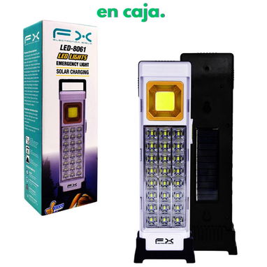 Lámparas LED recargables por corriente y panel solar. Nuevas en caja - 2/2