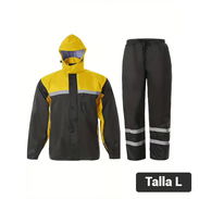 Traje Impermeable Para Hombre Alta Visibilidad Con Chaqueta Y Pantalón Reflectivo Talla L Negro y Amarillo 72$ - Img 57183197