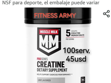 45usd Creatina Muscle Milk 100serv. 5g por serv. 56799461 - Img 55207775