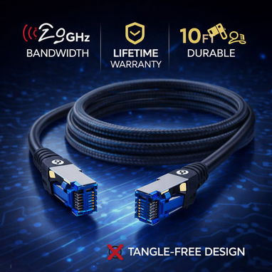 PowerLab Cable Ethernet Cat8 10FT Alta Velocidad 40Gbps - Img 122559416