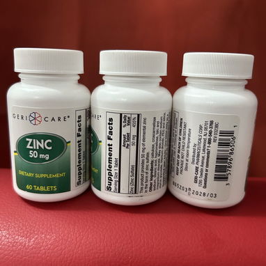 Sulfato de zinc 50mg(60 tabletas)$12, FV: 2028/03 - 2/2