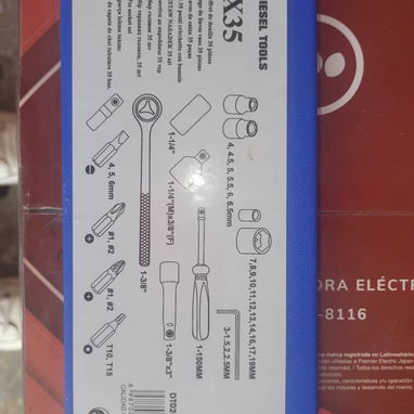 🔧 Juego de Cubos y Puntas de destornillador de 35 pzas, de Acero cromado resistente a la corrosión. Ideal para mecánica - Img 123348010