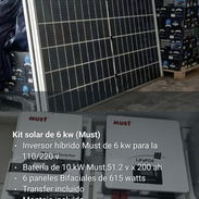 Kit solar de 6 Kw (Must)-Inversor híbrido 6 KW-Batería de 10 kW-6 paneles. yoarley 💯 - Img 55825416