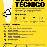 Oferta de trabajo de Gestor Técnico para el Cartel Studio. - Img 57970971