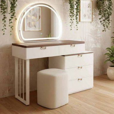 Vanity, tocador o coqueta, burós de madera, estantes de rueditas con bandeja metálica, Canapé o cama portátil - 8/8
