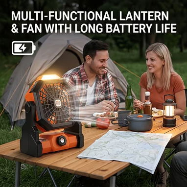 Ventilador Portátil Recargable con Luz LED Naranja | videojuegoshabana.com - Img 125908160