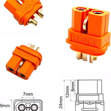 CONECTORES PARA CABLES DE PANELES SOLARES XT60i , IP67 - 4/5