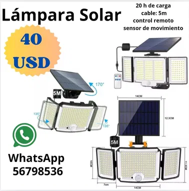 Lámpara con panel solar. Bombillo recargable con panel solar - Img 83276565