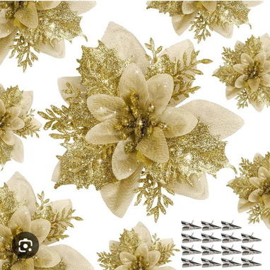 💜Set de 2 flores de navidad Las parejas vienen las dos del mismo color Miden:13cm Precio:4 usd(la pareja) - 2/4