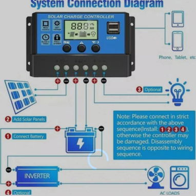 CONTROLADOR REGULADOR DE CARGA SOLAR PWM - Img 119865262