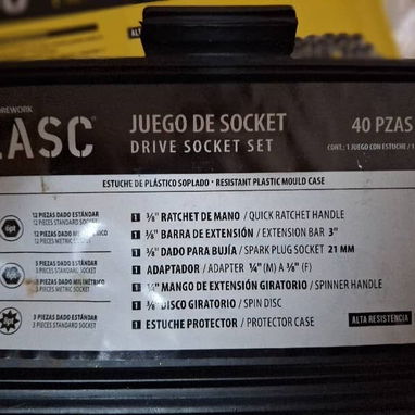 🔧Juego de Cubos de 40 piezas con chicharra.  Detalles en las fotos - Img 101014355