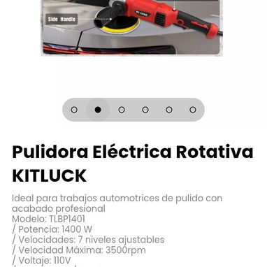 Pulidora Eléctrica Rotativa KITLUCK. Modelo: TLBP1401 - 2/6