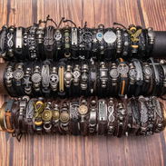 Pulseras manillas retro rock punk, cuero sint. - Img 53404122