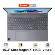 Lenovo IdeaPad Slim 3x 83N30000US Copilot+ PC 15.3" Táctil Snapdragon X 16GB RAM 256GB SSD Luna Gris. - Img 57641616