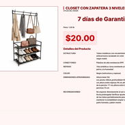 Práctico Closet con zapatera para evitar el desorden de ropa hoy VPT#-0090 - Img 55251024