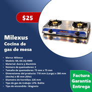 Cocina de gas de mesa doble quemador Milexus - Img 55881143