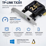 Tarjeta de Red PCIe TP-Link TX201 2.5 Gbps – Máximo rendimiento para tu PC 🌐 - Img 56201059