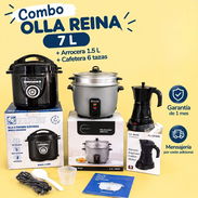 $ 120 usd Combo olla Reina 7 L más arrocera 1.5 L más cafetera 6 tazas Mensajería por costo adicional Garantía 1 mes - Img 58159636