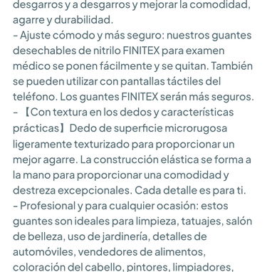 Guantes de Nitrilo Negro FINITEX - Sin polvo, son latex. 100 unidades 🌐 - 3/3