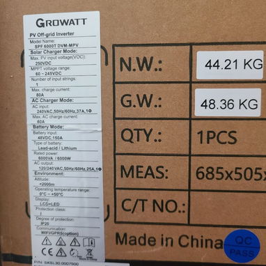 Inversor 6kW GROWATT 110 y 220 fase dividida, BAJA-FRECUENCIA (toroidal) - Img 123235946