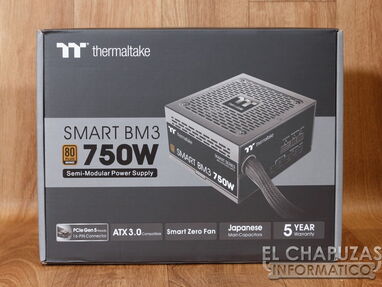 Fuente de alimentación semimodular Thermaltake Smart BM3 750W 80Plus Bronze ATX 3.0 y PCIE 5.0 Ready  ✡️✡️new 52669205 - Img main-image