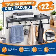 TOALLERO DE PARED GRIS OSCURO - Img 58458971