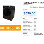 LAVADORA SECADORA AL VAPOR 10KG MILEXUS . - Img 57237223